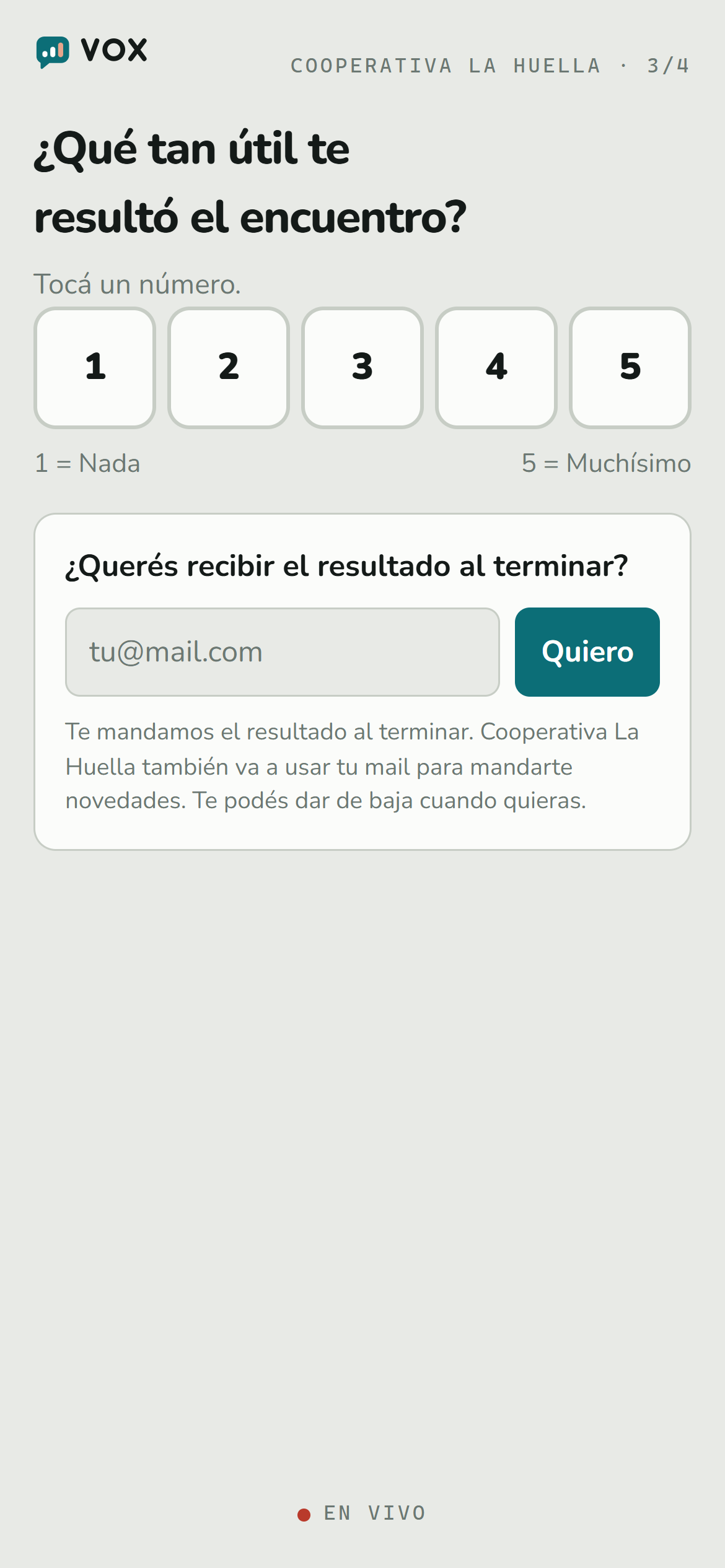 El celular, con los números del 1 al 5 para tocar